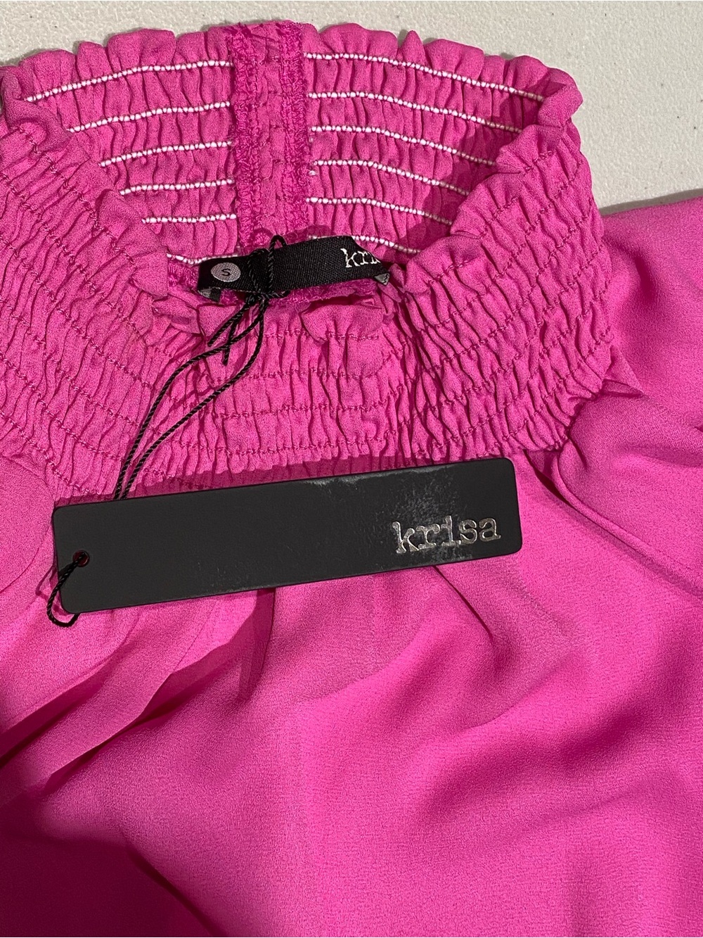 Krisa Turtleneck Ruffle Skirt Dress featuring a smocked high neck and waist - Picture 4 of 9